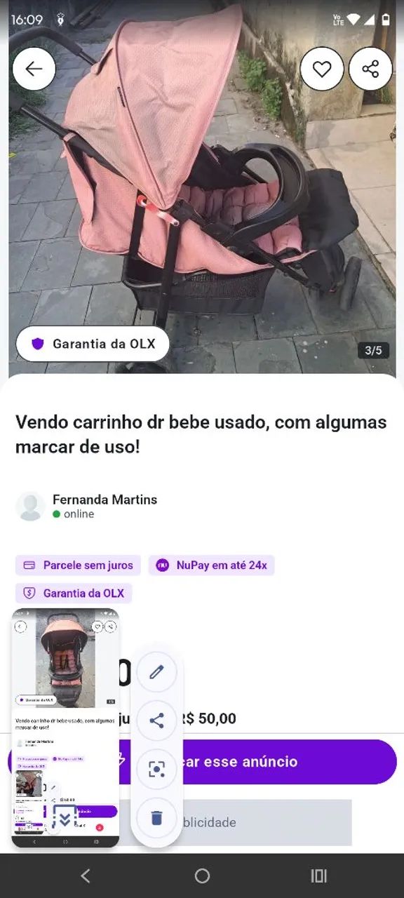 Carrinho de bebê usado