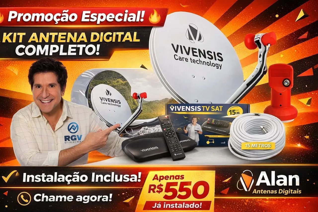 Kit parabólica digital vivensis já instalado  - Foto 2