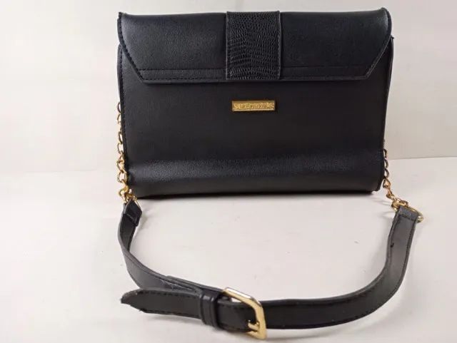 Bolsa Transversal Le Postiche Original Preta (Alça de Corrente e Fivela Dourada) - Foto 3