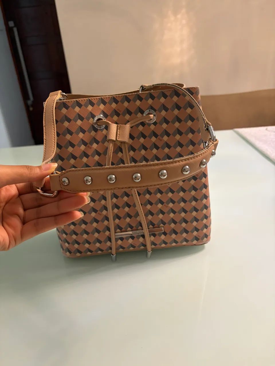 Bolsa Santa lolla - quadriculada rosa - Foto 2