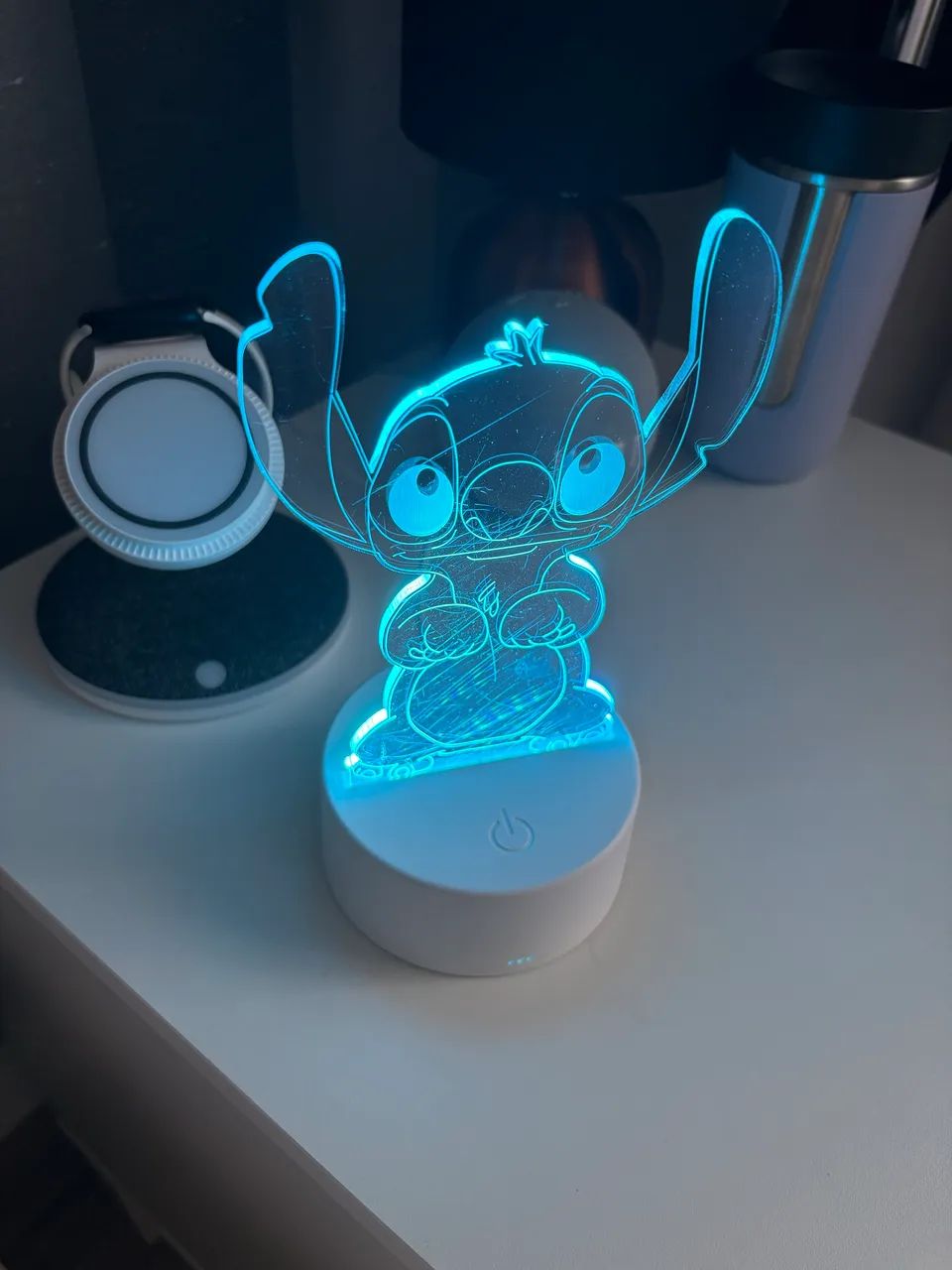 Abajur (luminária) led 3D Stitch com várias cores (segue brinde)! - Foto 2
