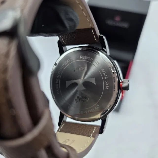 Relógio Masculino Technos Golf Couro Marrom 49mm Novo - Foto 3