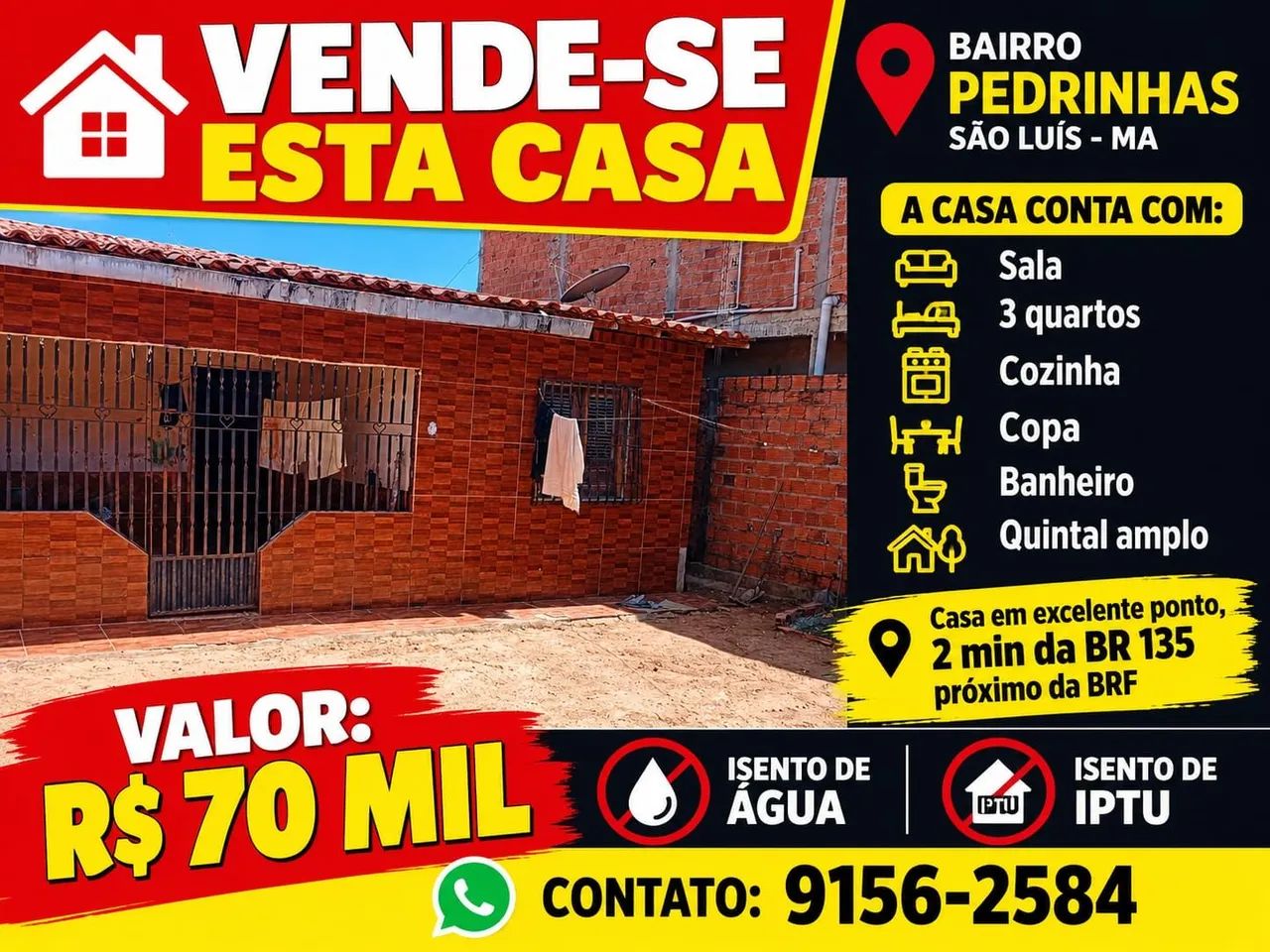 Vendo casa em pedrinhas