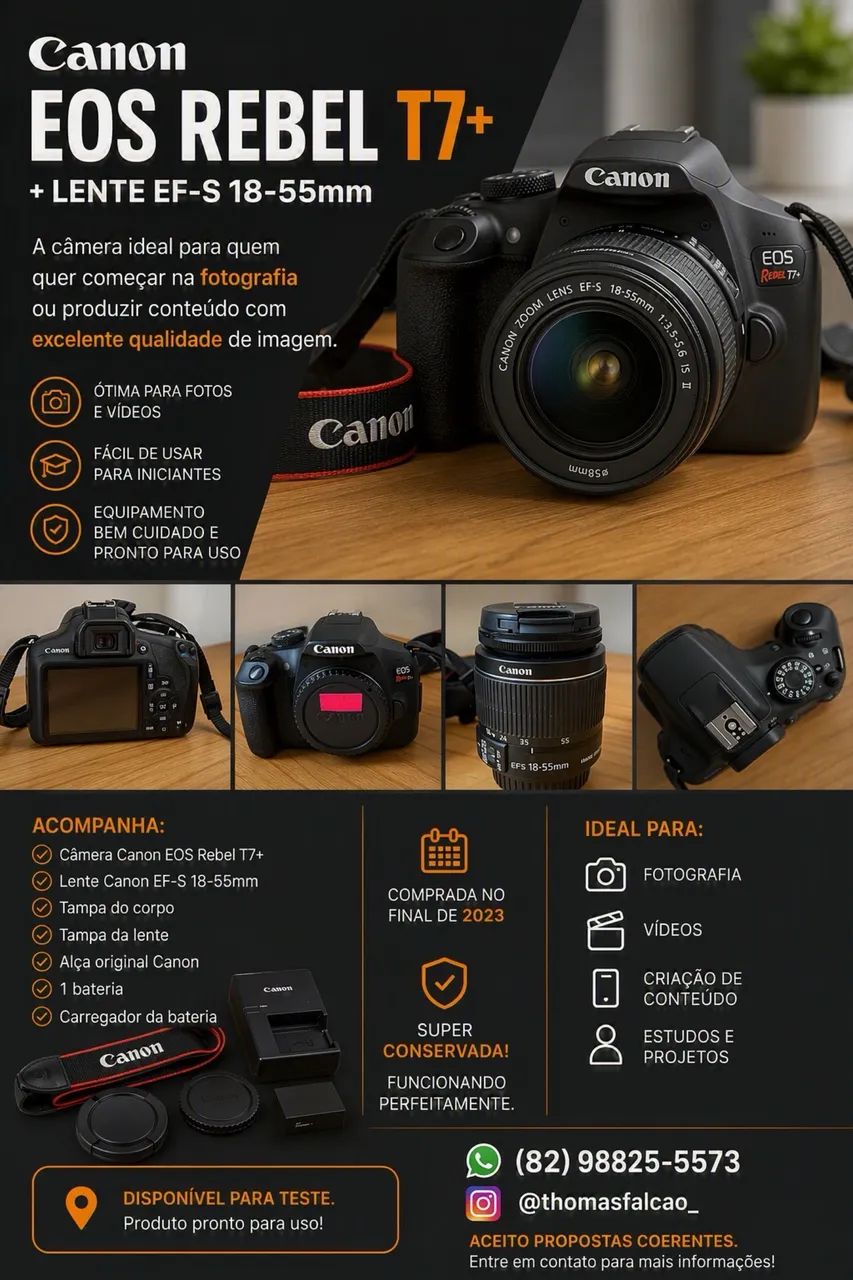 Câmera Canon T7+ - Foto 2