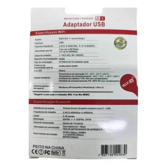 Adaptador Wifi 5ghz Usb Dual Band Para Pc Mod. Ka-t8189 - Kapbom Ultra Rápido - Foto 5