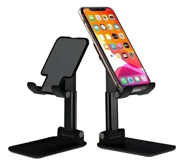 Suporte Para Celular E Tablet Dobrável Ajustável Apoio Mesa - Foto 2