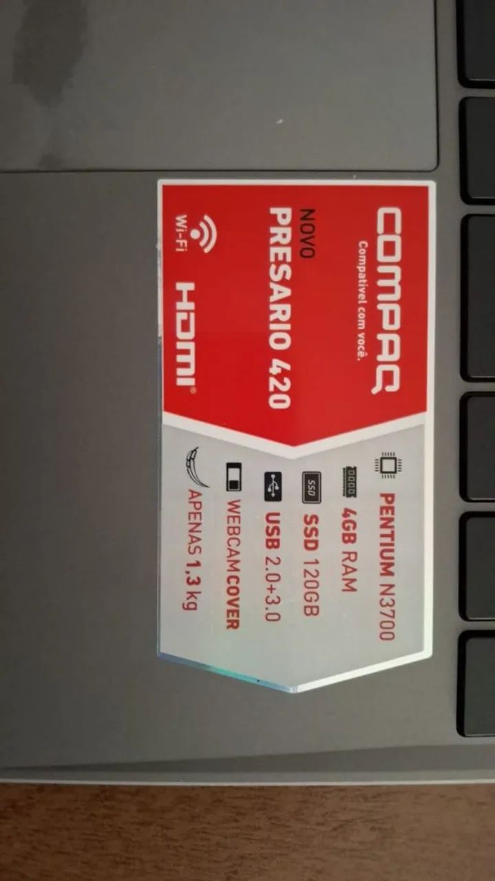 Notebook Compaq( SEMI NOVO ) Pentium N3700 SSD 120GB USB 2.0 3.0 WEBCAMCOVER - Foto 4
