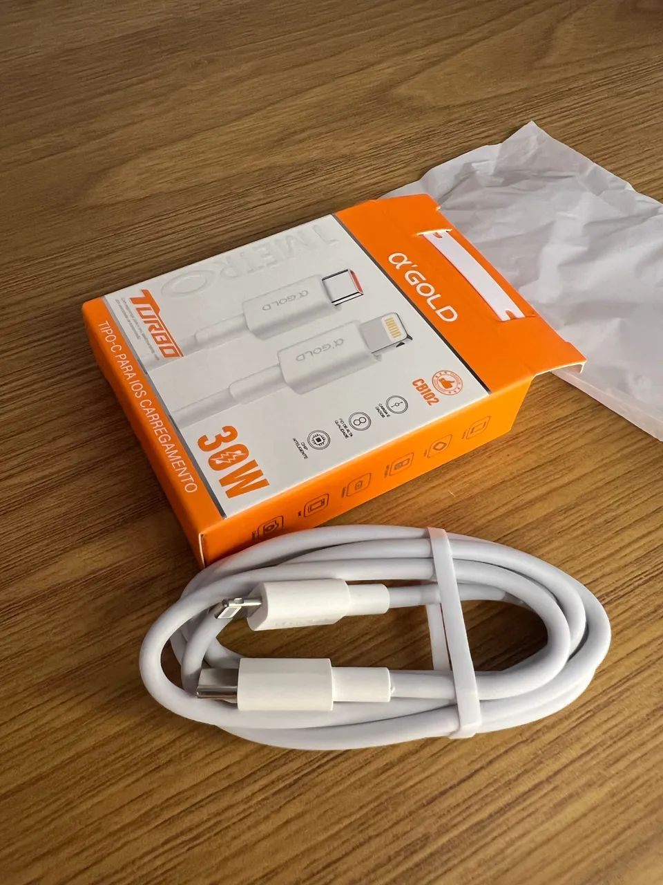 Cabo de carregador de iPhone Fast/Carga Rápida USB C Lightning Cabo Certificação - Foto 2
