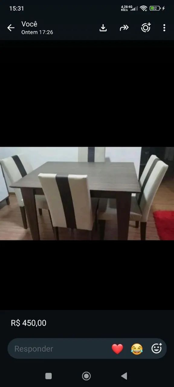 Mesa de jantar com quatro cadeiras  - Foto 2