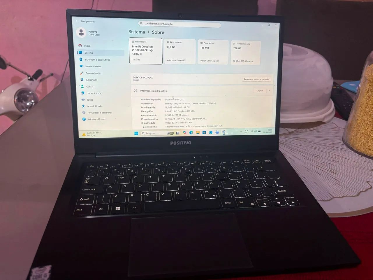 Notebook positivo I5 10 geração N4340