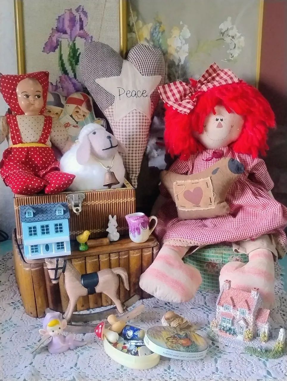 Boneca de pano antiga artesanal 
