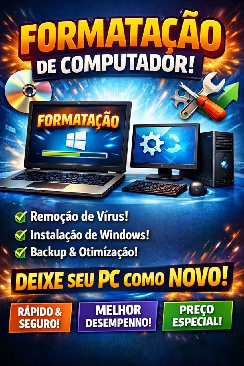 FORMATAÇÃO DE PC E NOTEBOOK 