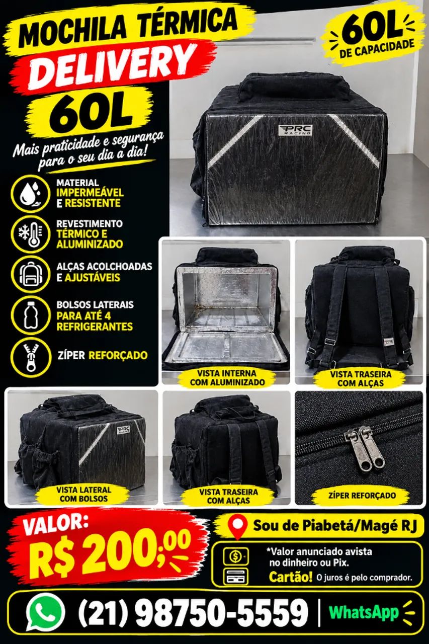 Mochila para delivery 60L