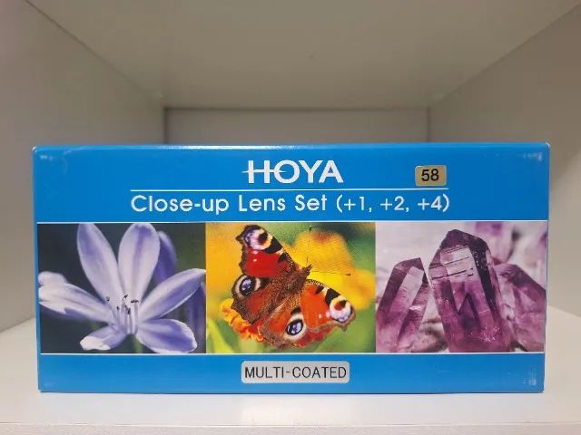 Kit Filtro Macro HOYA 58mm (+1, +2, +4). Com estojo, na caixa, SEM USO!