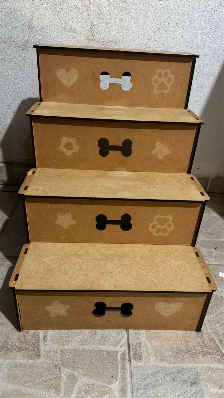 ? Escada para Pet em MDF - 4 Degraus