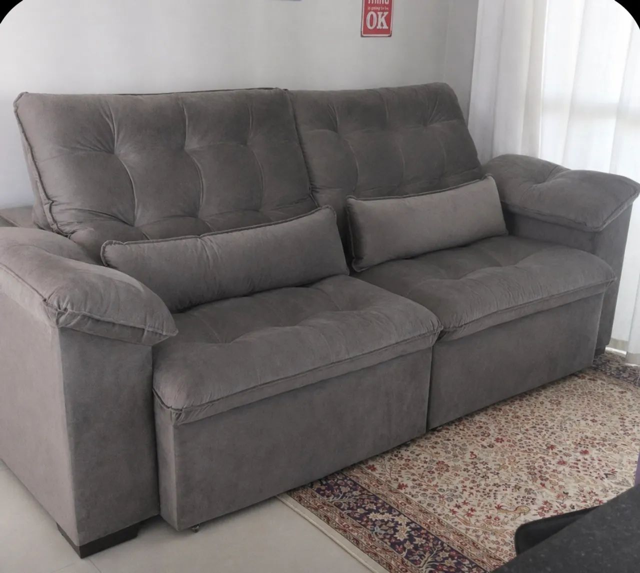 Sofá Chase Cinza Luxo 