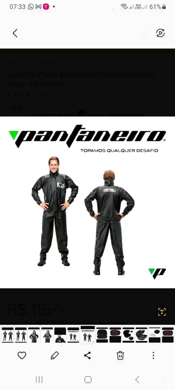 Capas de chuvas Pantoneiro 