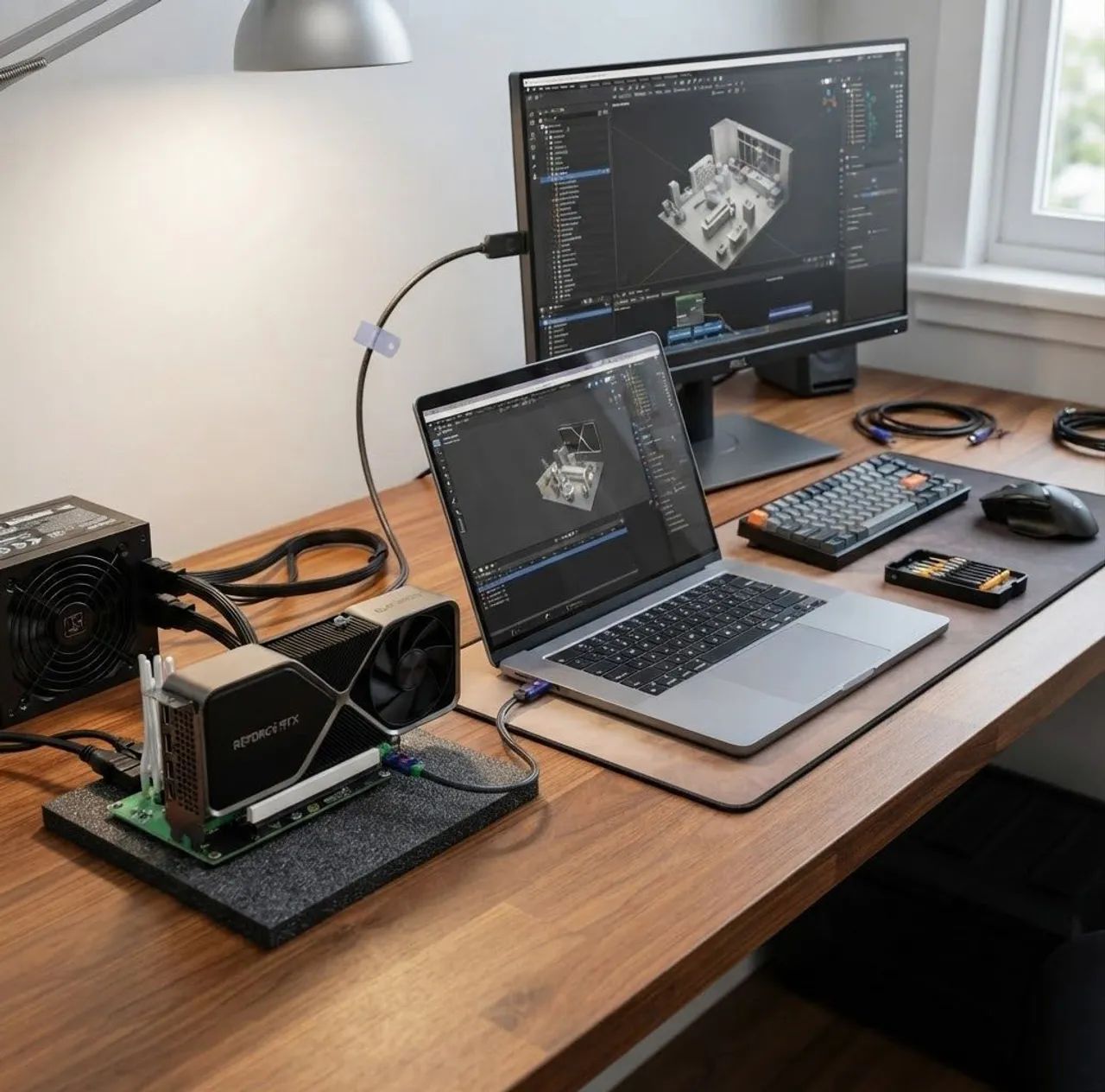 Dock Egpu thunderbolt 3/4 + Brinde suporte de placa de vídeo vertical - Foto 2