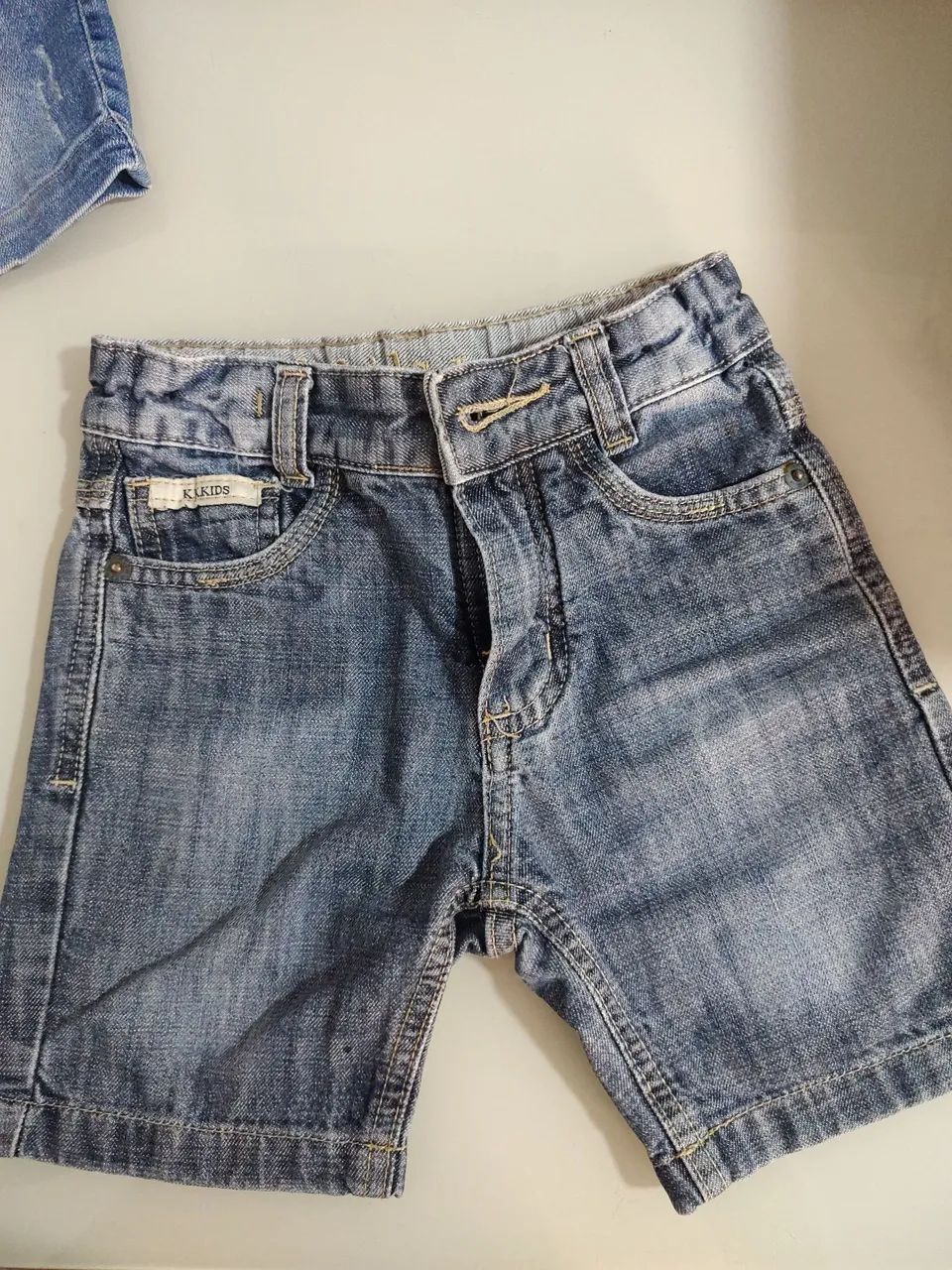 Bermudas infantis jeans. Preço de cada
