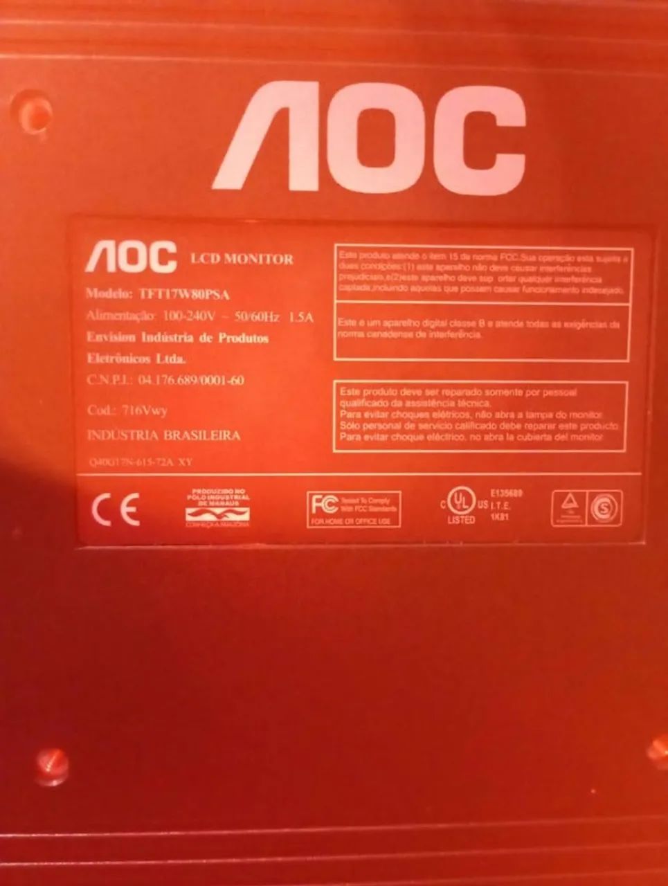 AOC 17-Inch Monitor65713023305219124