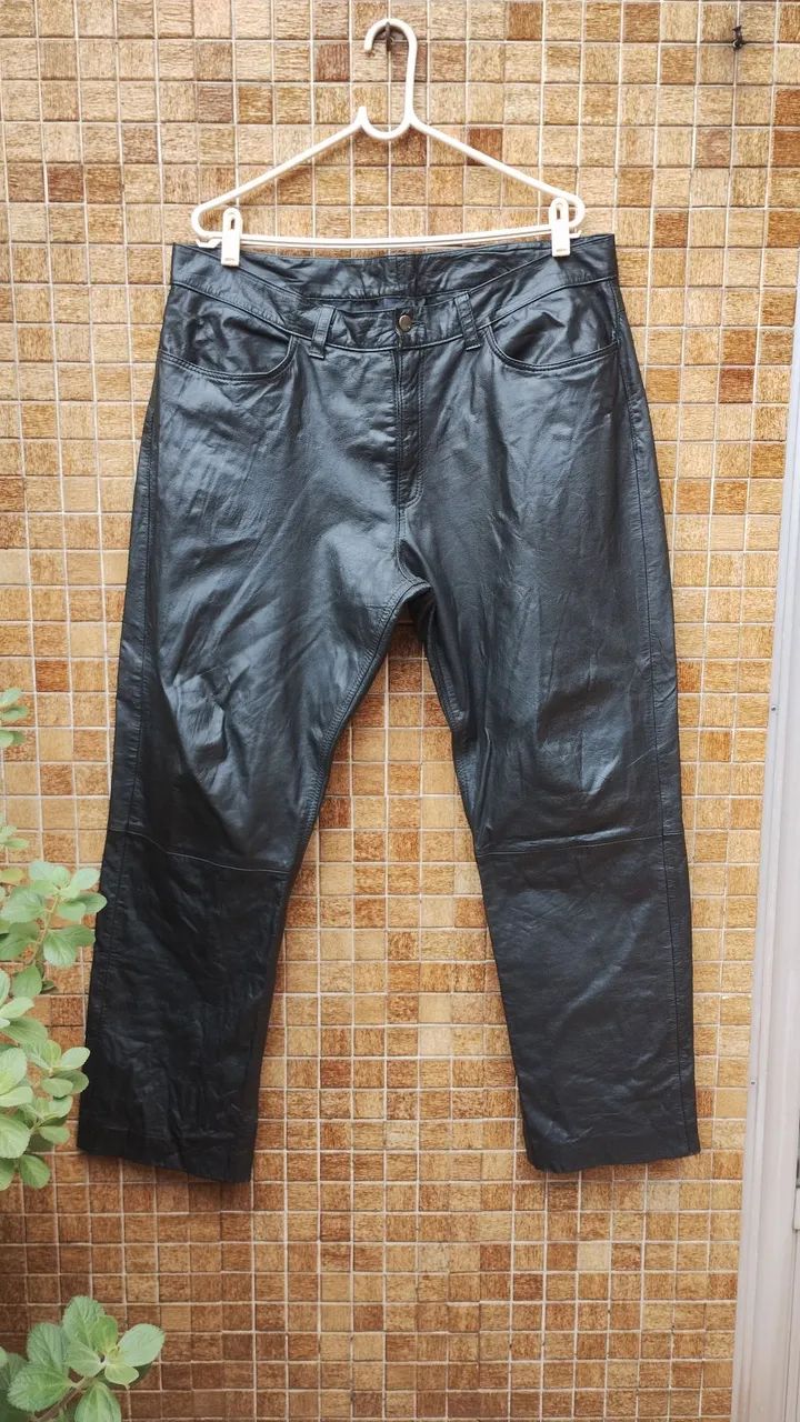 Calça de couro legítimo 48