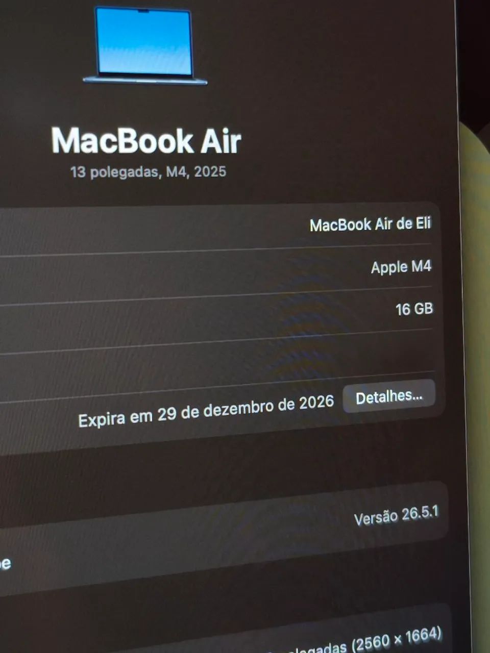 MacBook Air M4 - Troco Garantia 12/26 - Foto 5