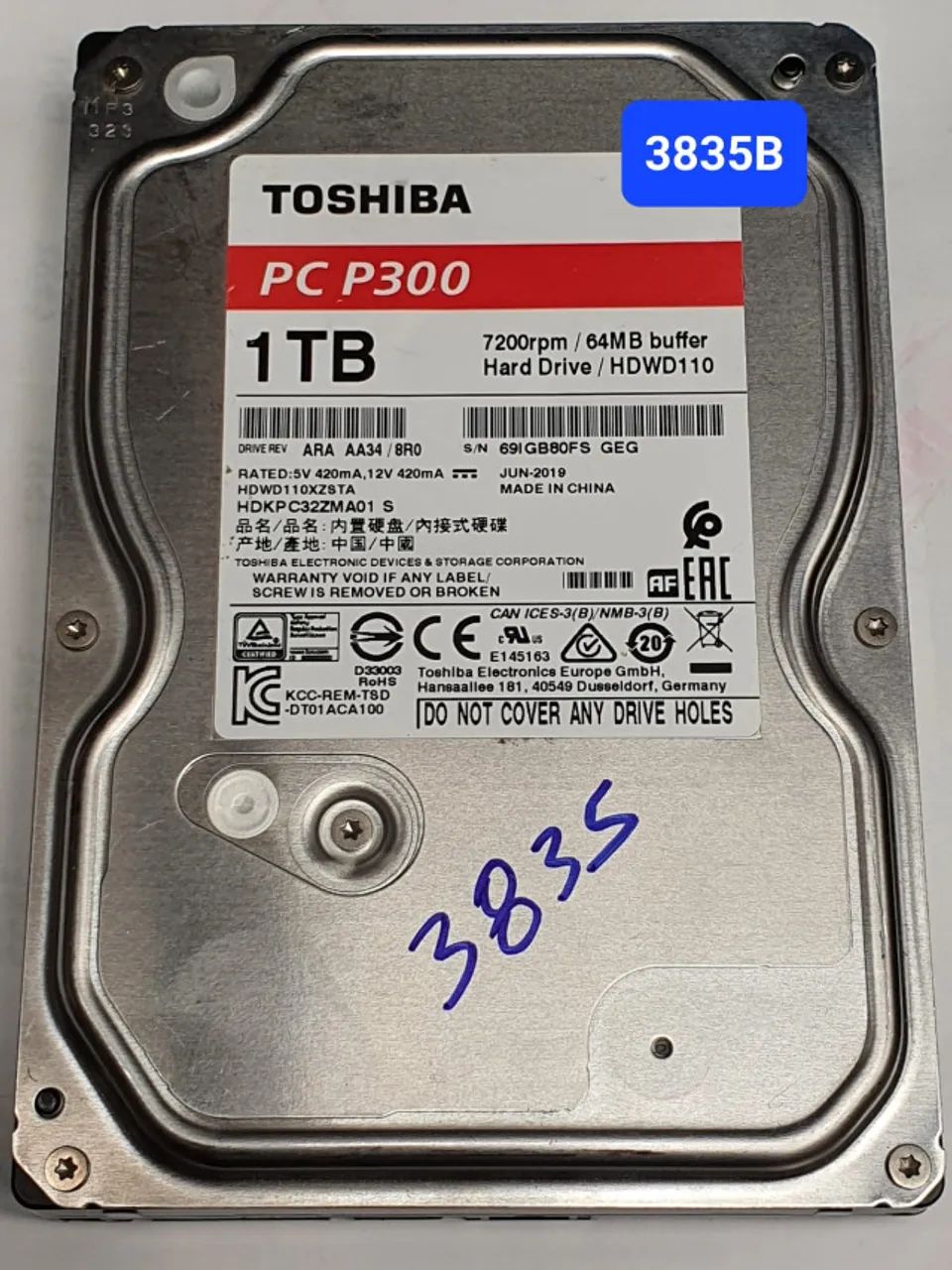 Placa Hd 1 Tb Hdwd110 - Cod: 3835b* - Foto 3