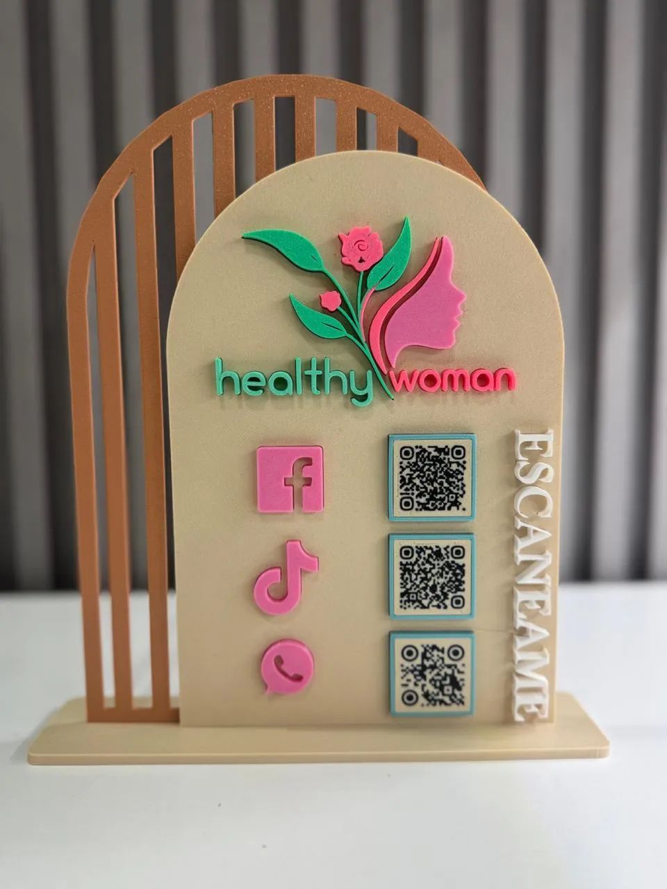 suporte para redes sociais com código QR e NFC - Foto 3