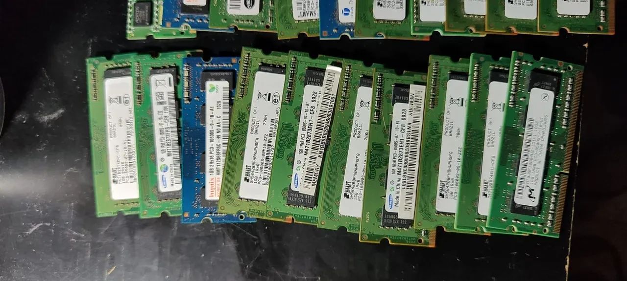 Lote 30 Memórias Notebook DDR3 - 2GB e 1GB - Foto 2