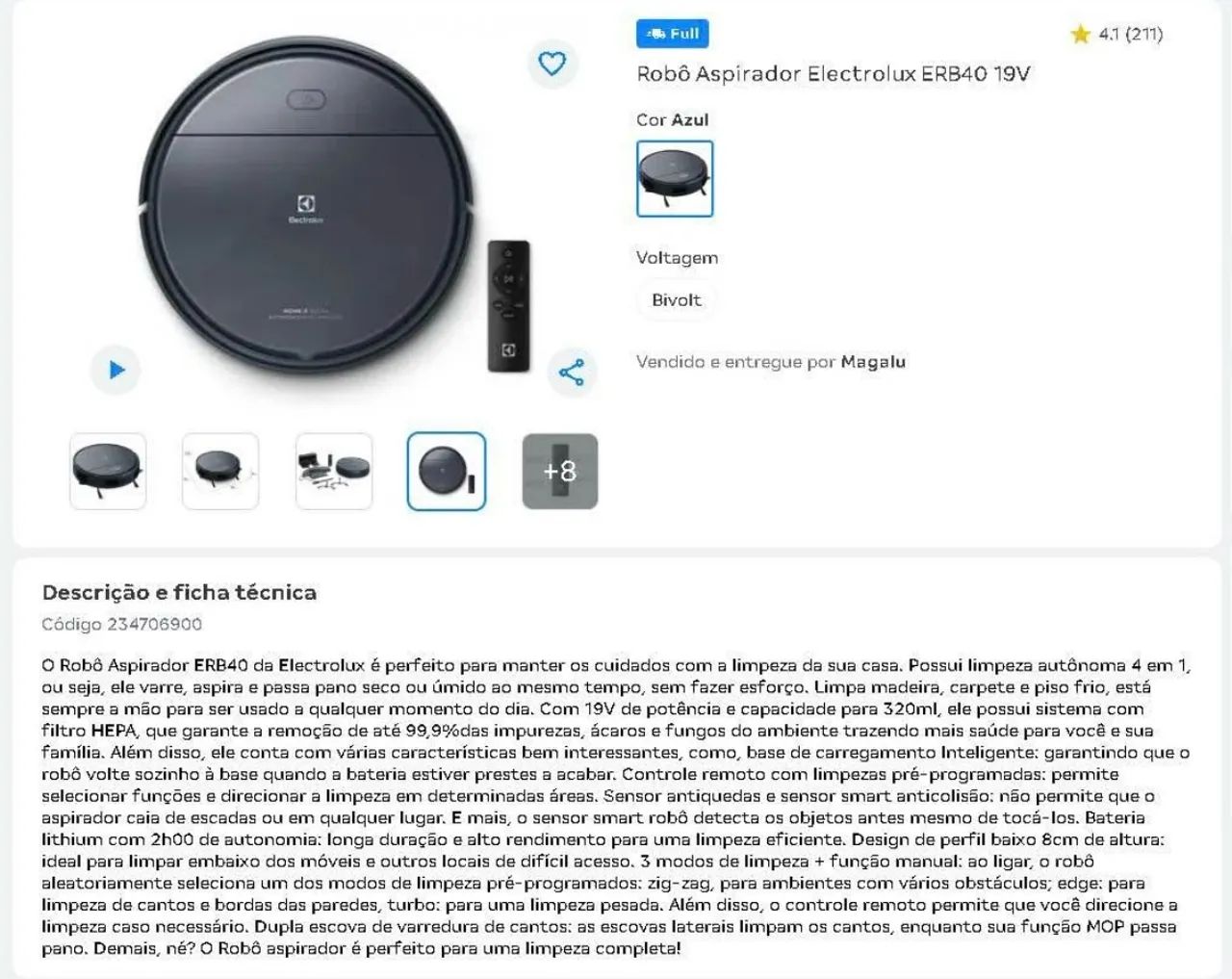 ROBO ASPIRADOR DE PÓ ELECTROLUX  - Foto 3
