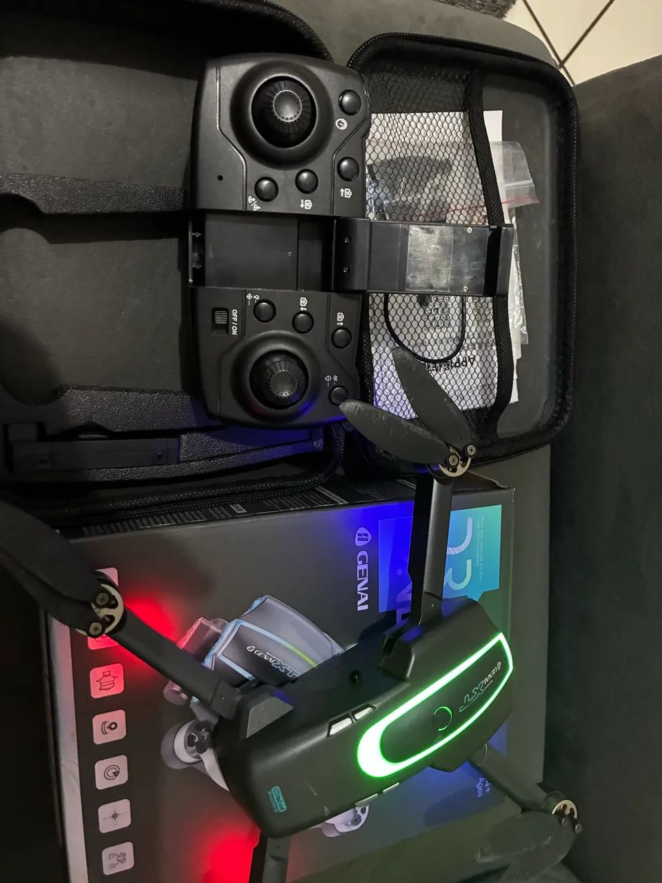 Profissional Xt105 Drone Fpv Dois Eixos Pan Tilt Brushless Preto - Foto 2