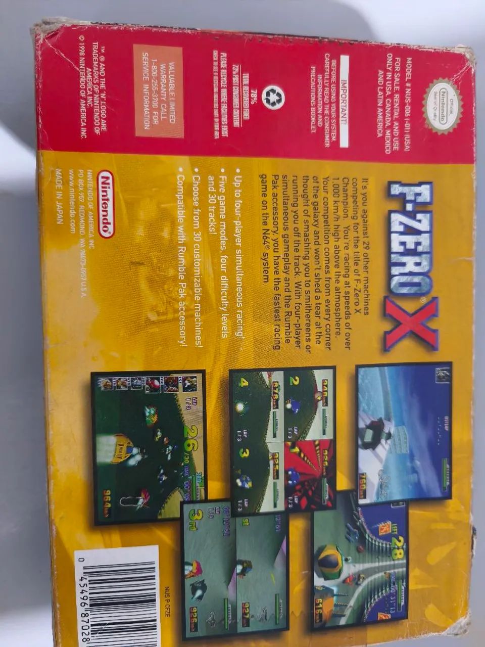 M27C64A-15F1 5880X 1340Lファミコン等　60オーバーセット F-zero X Nintendo 64 completo - Jogos de Vídeo Game - Jardim Santa
