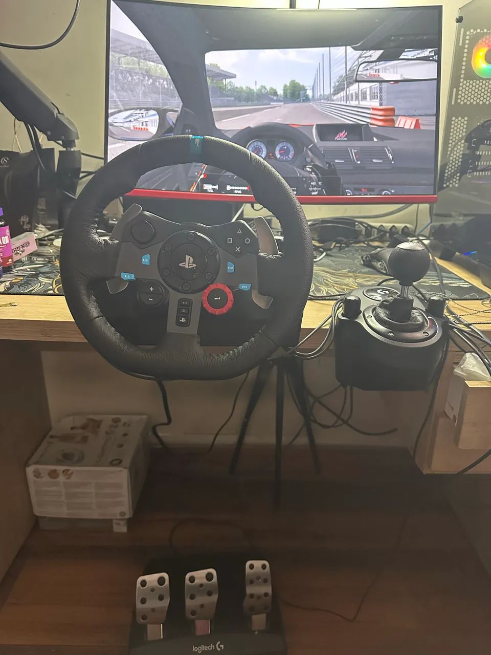 Volante g29 + cambio com caixa e todos acessórios.  - Foto 3