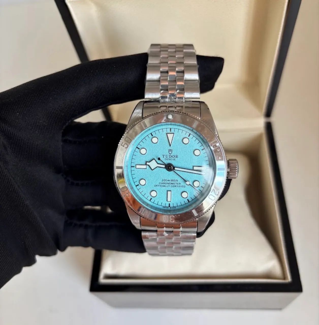 Relógio Tudor Azul Tiffany - Aço - Premium AAA+