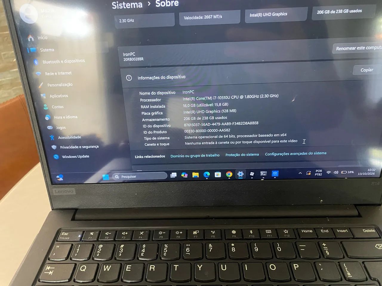 NOTEBOOK LENOVO THINKPAD E14 ? CORE i7 | 16 GB RAM - Foto 4