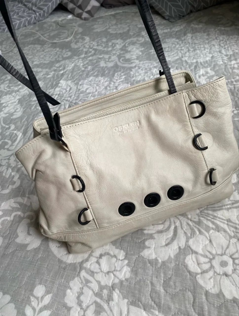 Bolsa Offwhite Osklen couro de búfalo 