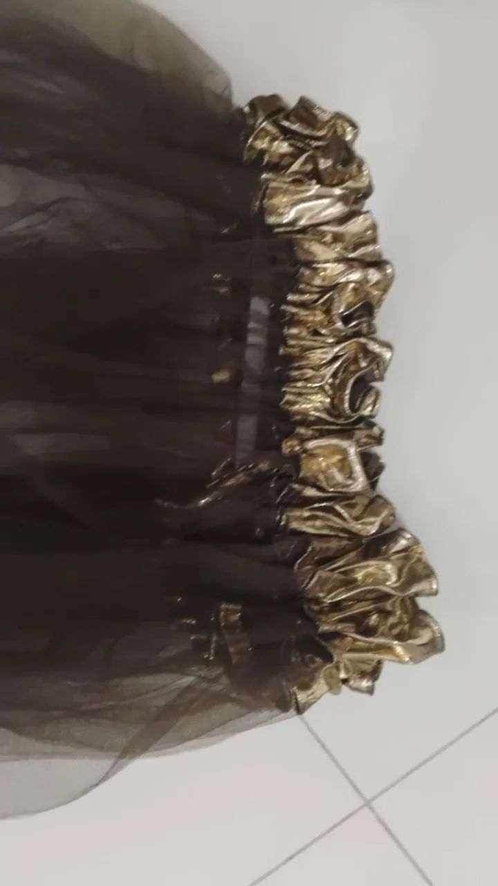 Saia em tule marrom para fantasia - Foto 2