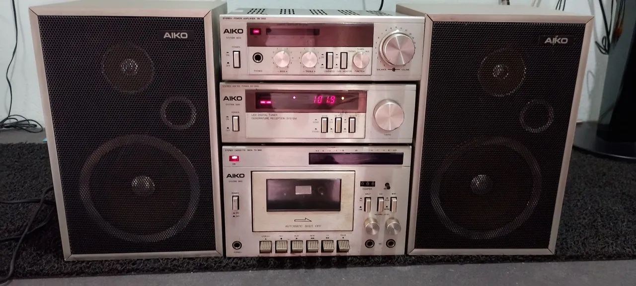 Micro System Modulado Vintage Aiko System Td 3000 Completo - Foto 5