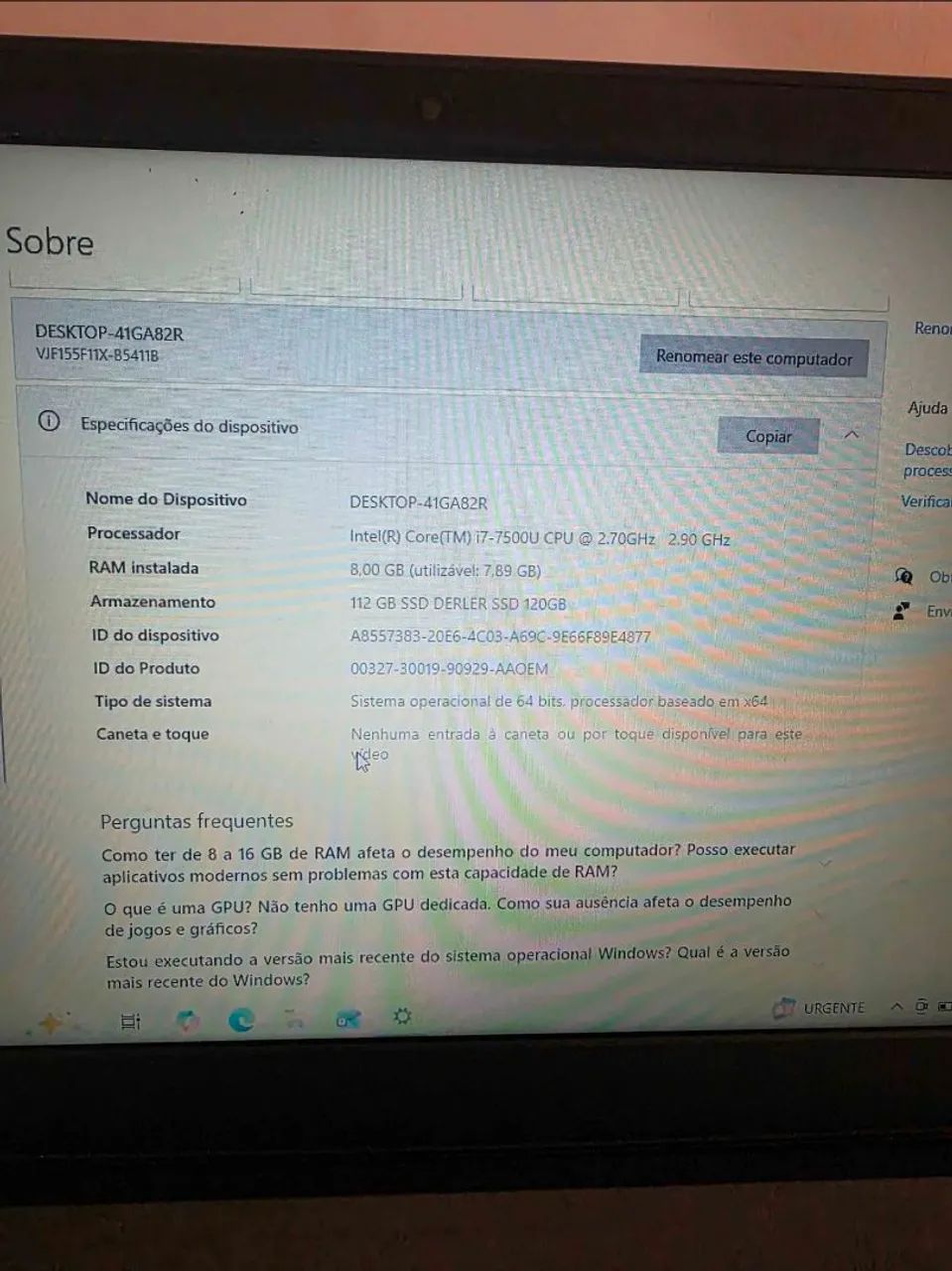Notebook i7 + 8gb ram + SSD 256gb - Foto 4