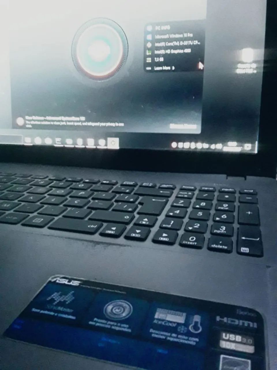 Notebook ASUS i5  8GB RAM  SSD 128GB -AVARIAS/E OU DEFITO - Foto 2