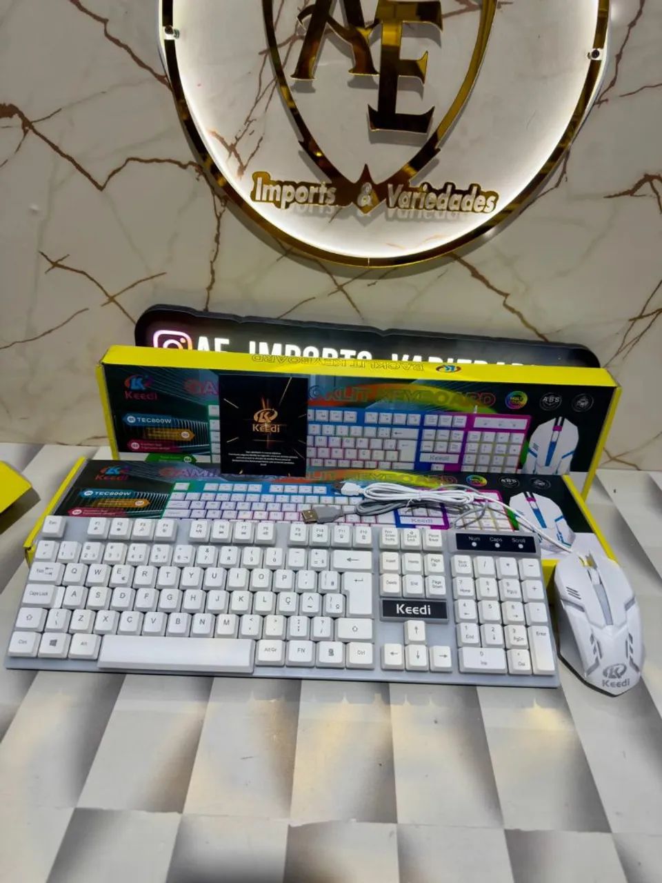 Kit teclado + mouse Gamer branco  - Foto 4