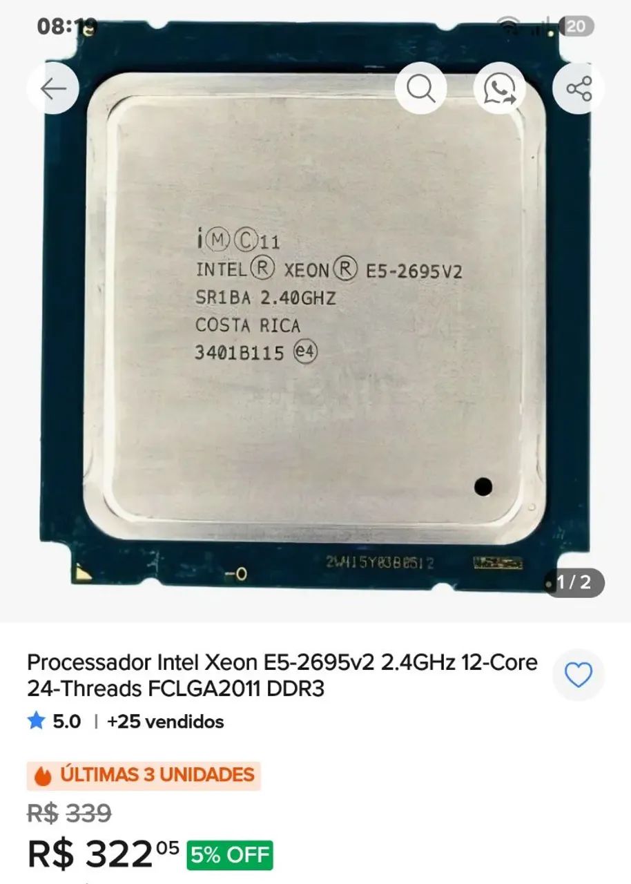 Processador xeon 