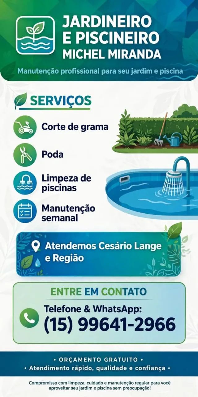 Jardineiro e piscineiro 