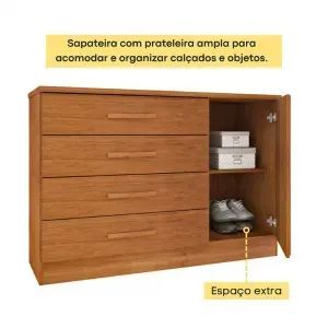 Cômoda Cabeceira Cama Barcelona 4 Gavetas - Foto 2