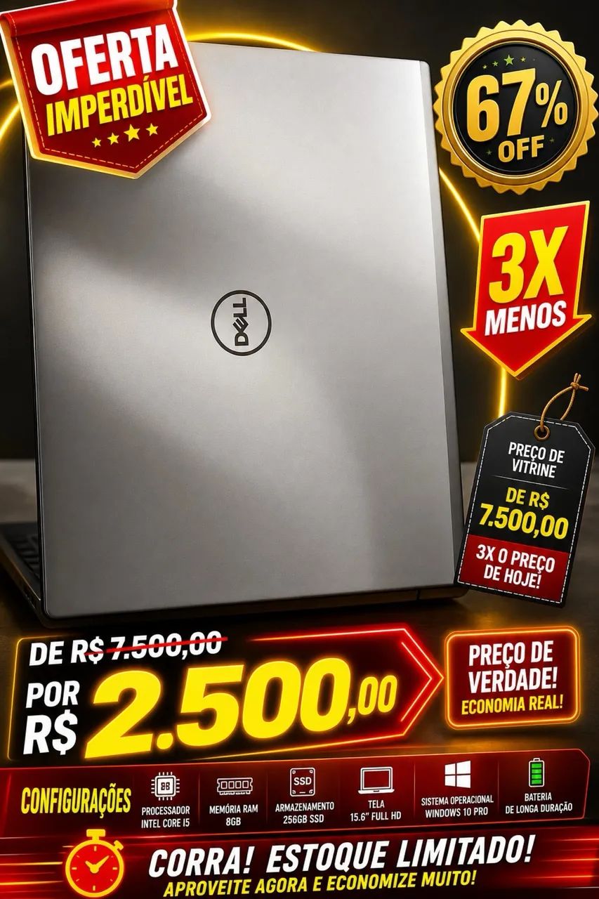 Notebook Dell lindo e poderoso para vender hoje - Foto 5