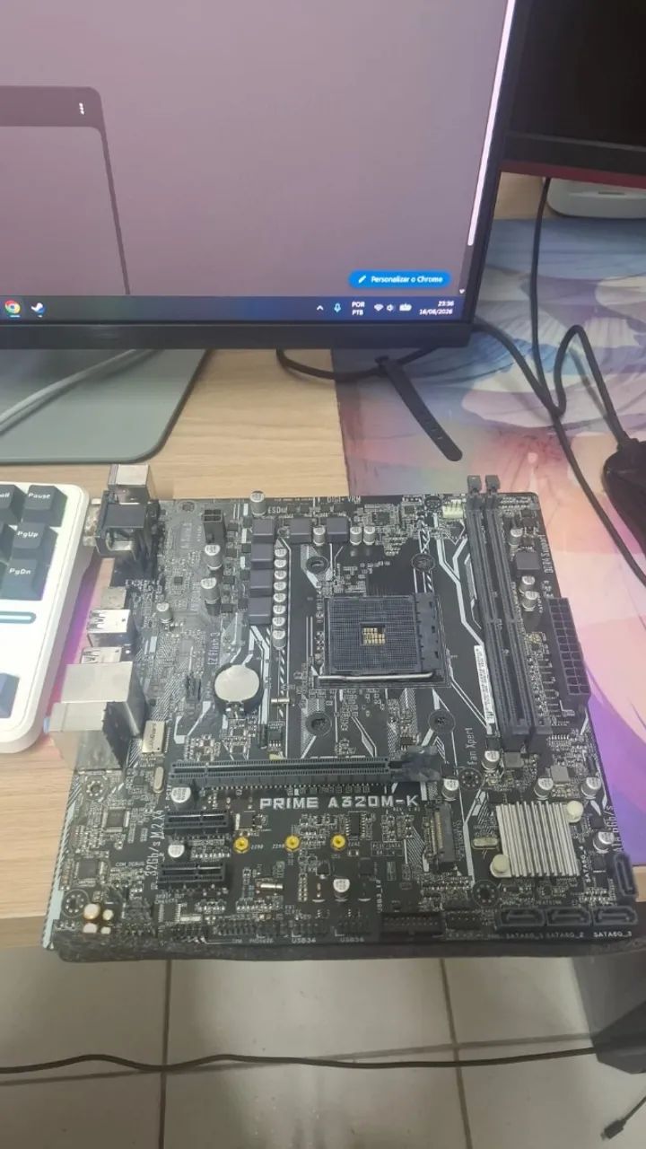 Placa Mãe Asus Prime A320m-k Br Socket Am4 (Com defeito) - Foto 2