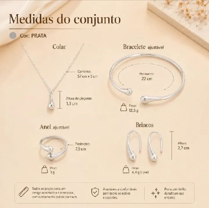 Lindo kit Gotas 4 peças 