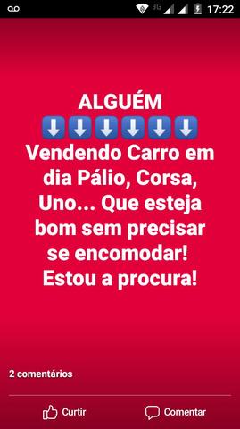 COMPRO! Carro PALIO CORSA UNO em dia