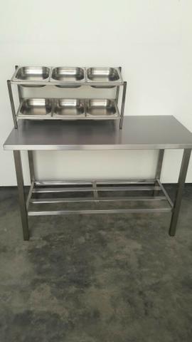 Mesas em Aço INox com condimentadora de bancada ou embutida - Foto 3