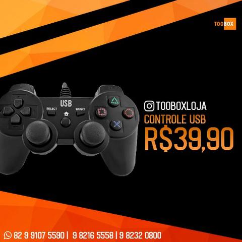 Controle Pc Joystick Com Fio Usb Vibra Analógico